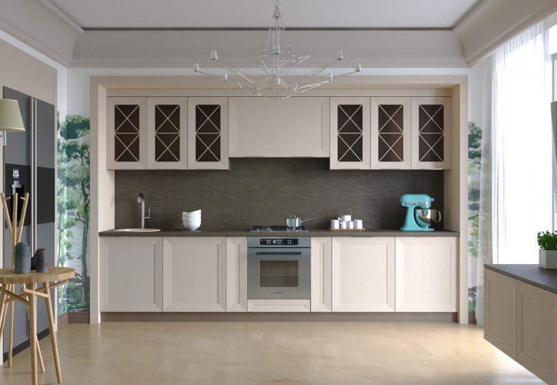 Кухня ЗОВ с рамочными фасадами Бергамо